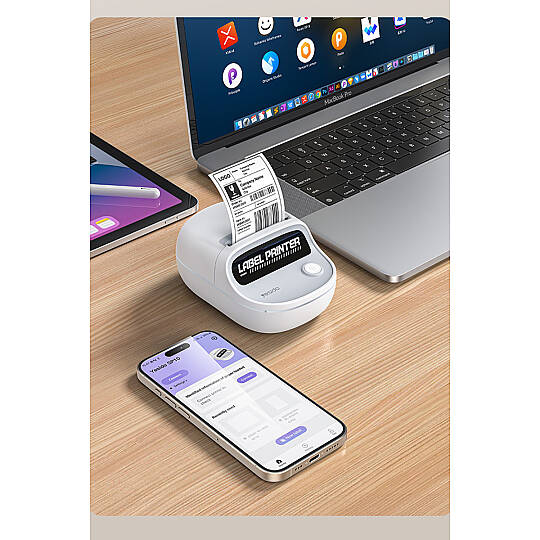 Bluetooth Destekli Taşınabilir Termal Etiket ve Barkod Yazıcı - Siyah - 3