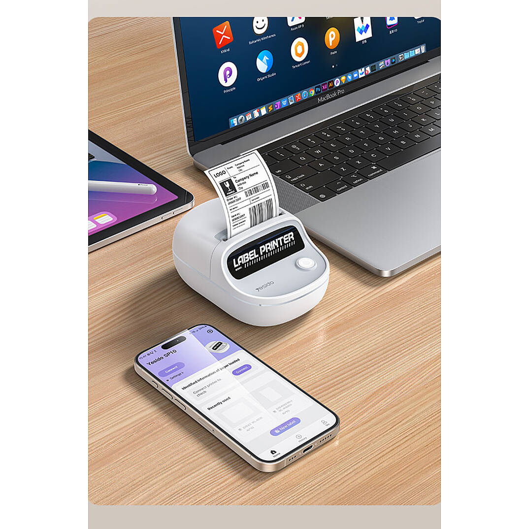 Bluetooth Destekli Taşınabilir Termal Etiket ve Barkod Yazıcı - Siyah - 3