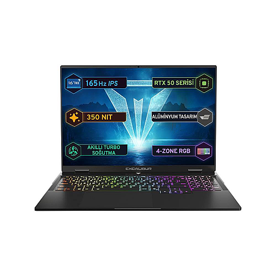 Casper Excalibur G915 Intel Core i7 13620H 32GB 1TB SSD RTX5060 Freedos 16" 165Hz Taşınabilir Bilgisayar G915.1362-DF60X-C - 5