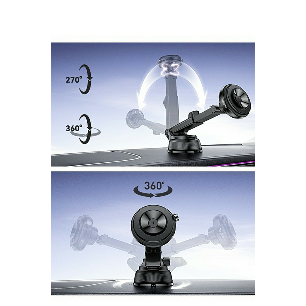 MagSafe Uyumlu 360 Dönebilen Vakumlu Araç Tutucu - Siyah - 3