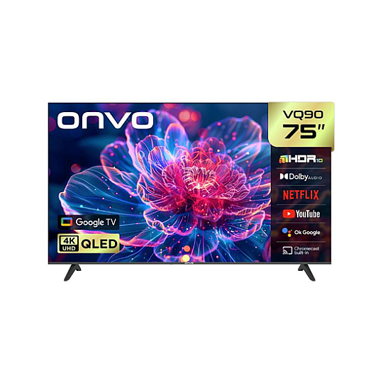 Onvo 75VQ90F3UA 75'' 190 Ekran Uydu Alıcılı 4K Ultra HD Google Smart QLED TV