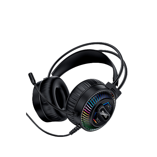 RGB Işıklı Mikrofonlu Kablolu Oyuncu Kulaklığı - Siyah - 2