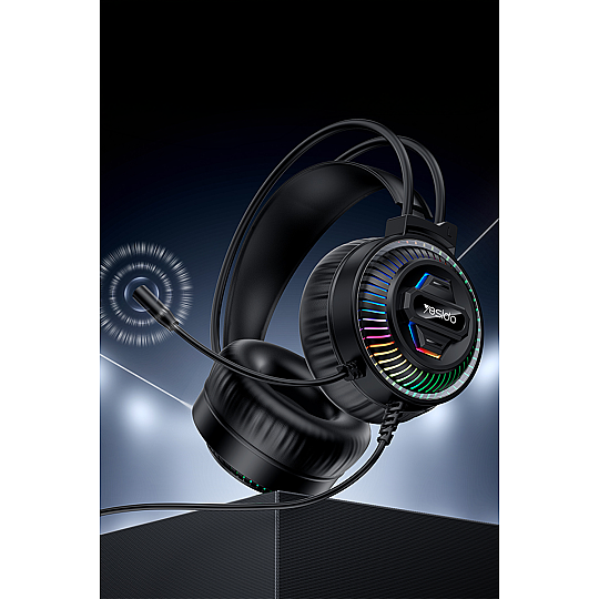 RGB Işıklı Mikrofonlu Kablolu Oyuncu Kulaklığı - Siyah - 5