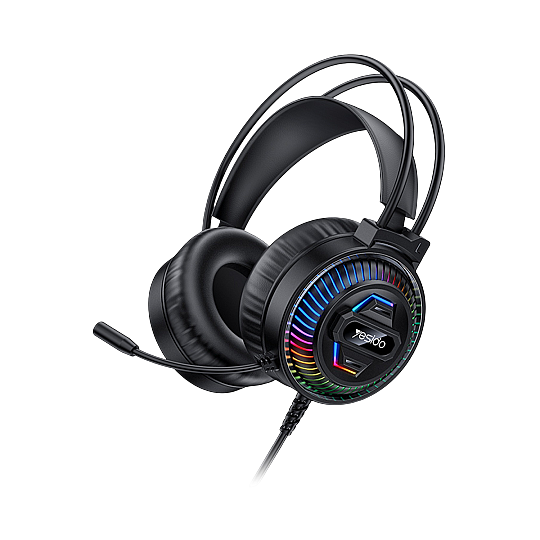 RGB Işıklı Mikrofonlu Kablolu Oyuncu Kulaklığı - Siyah - 6